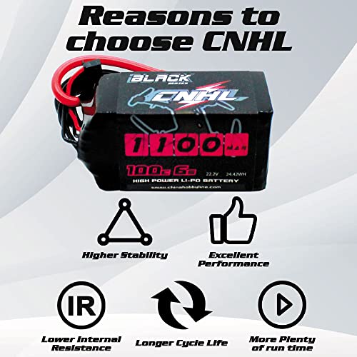 6S 1100mAh 100C 22.2V Lipo Battery with XT60 Plug (2 PCS) L350998