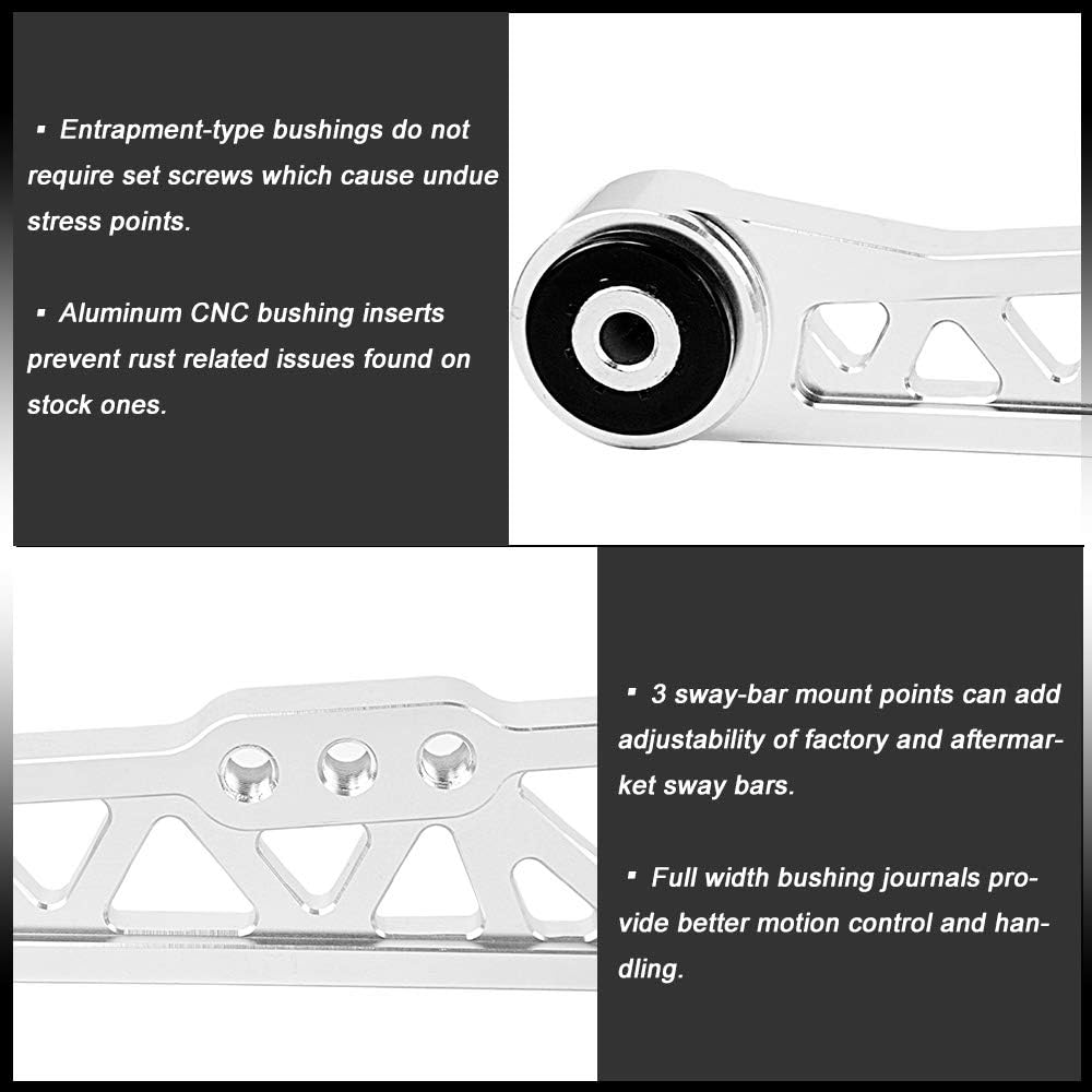 Lower Control Arms Aluminum with Bushing for Honda Civic CRX Del-Sol Acura Integra (1 Pair) N605