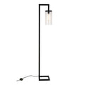 Industrial Black Bronze Floor Lamp with Glass Shade Z673