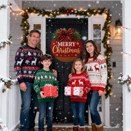 Christmas Wreath Hanging Sign with Bow D121