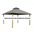 12 sq. ft. Gazebo Roof Framing & Mounting Kit with Mist Gray Canopy F8413