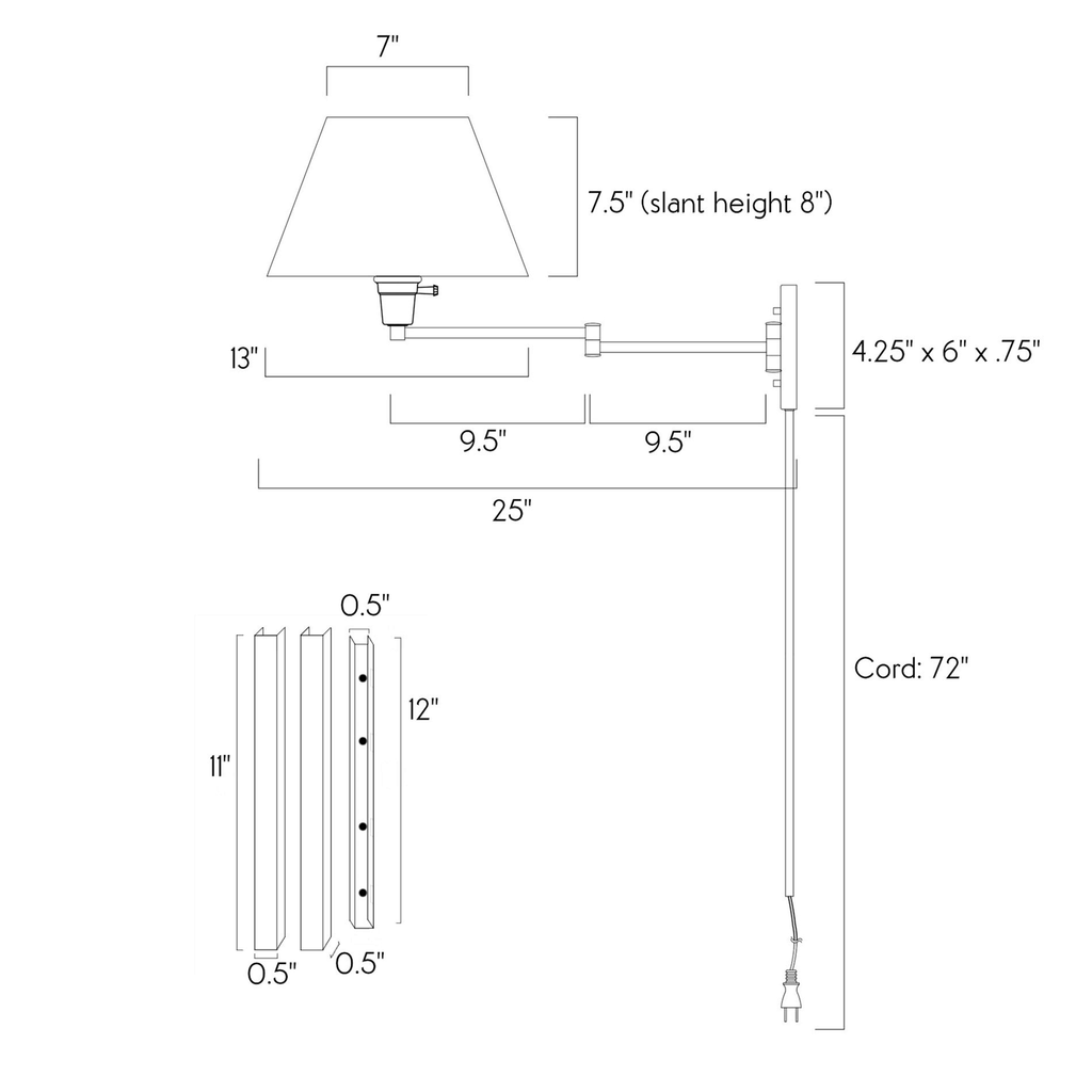 Black Swing Arm Wall Lamp U9413