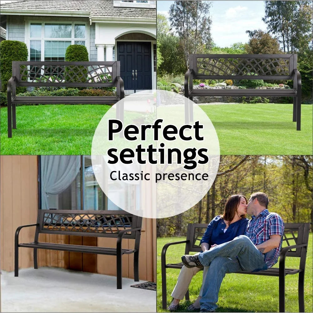 Black Cast Iron Outdoor Bench M928