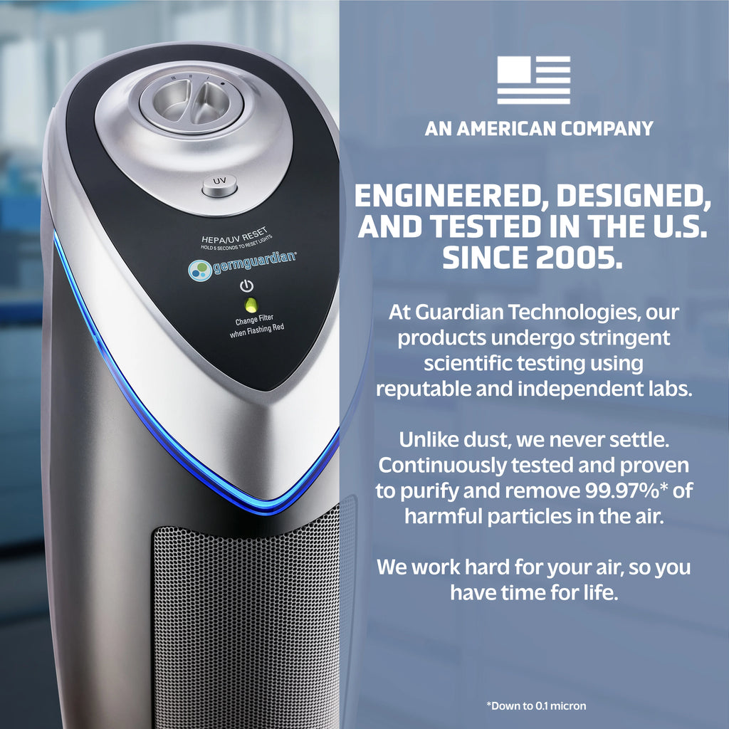 Tower Air Purifier with True HEPA Filter and UV-C Sanitizer, 2-Pack J142