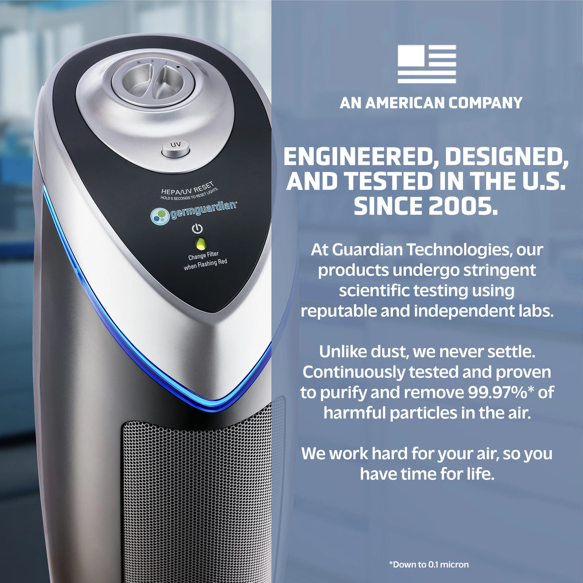 Tower Air Purifier with True HEPA Filter and UV-C Sanitizer, 2-Pack J142