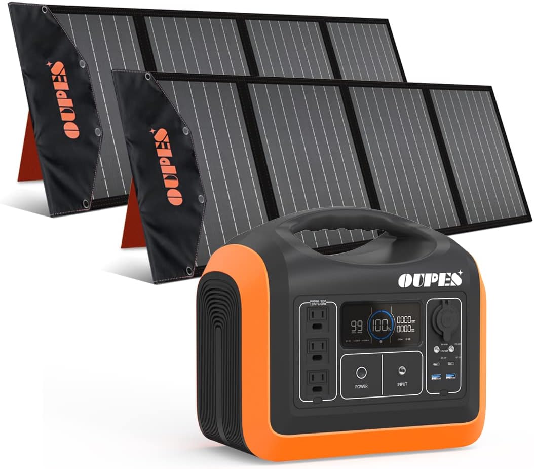 Portable Power Station LiFePO4 Battery with 2 X100W Solar Panel M941840