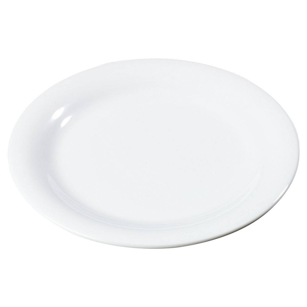 White 9x22 Melamine Narrow Rim Dinner Plate K582