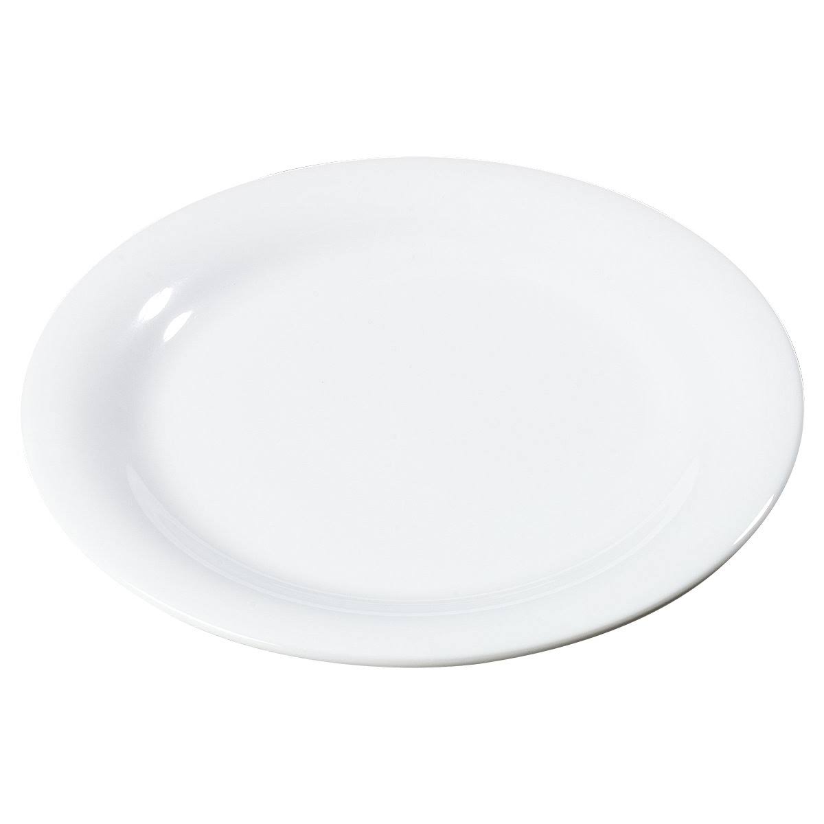 White 9x22 Melamine Narrow Rim Dinner Plate K582