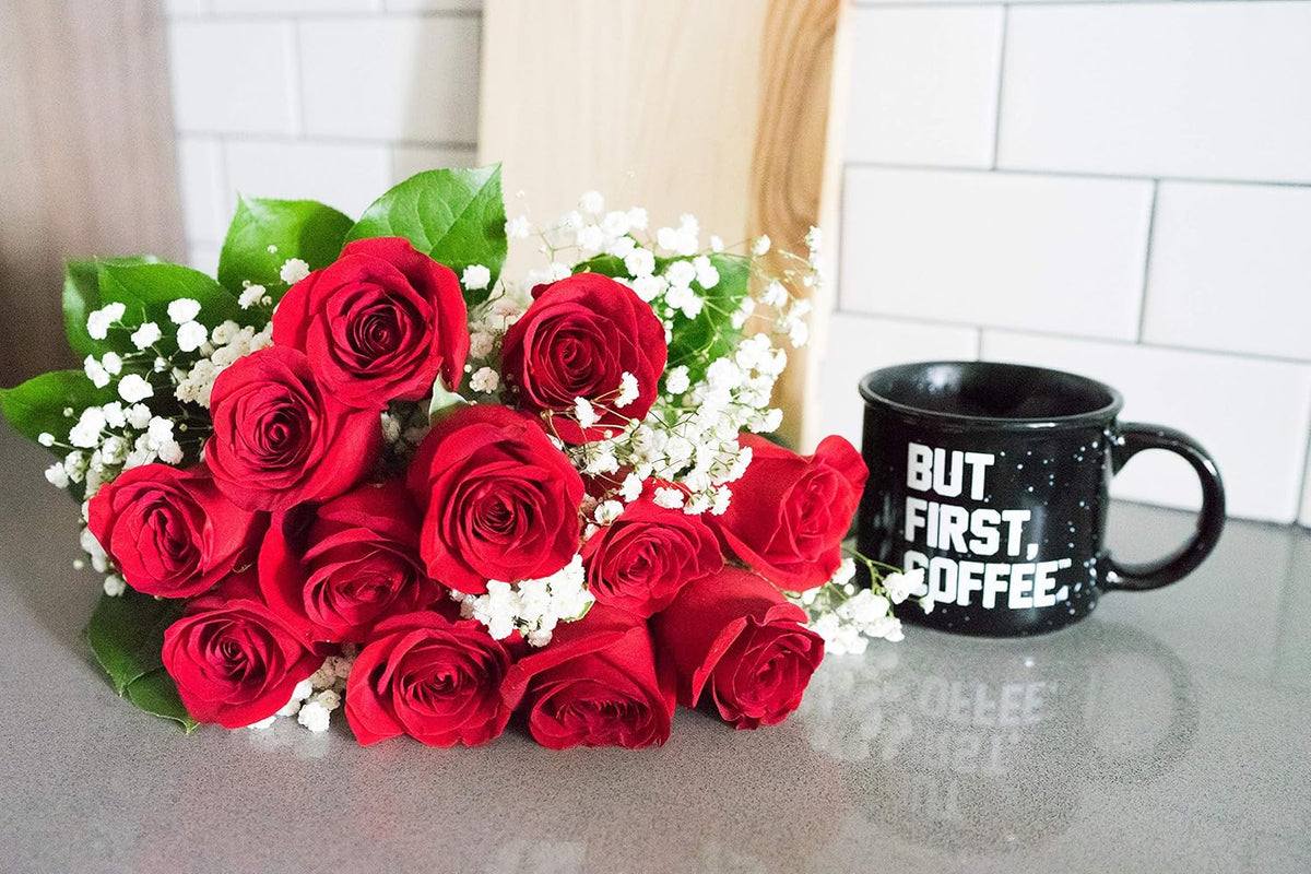 One Dozen Red Roses with Chocolates with Glass Vase K974152