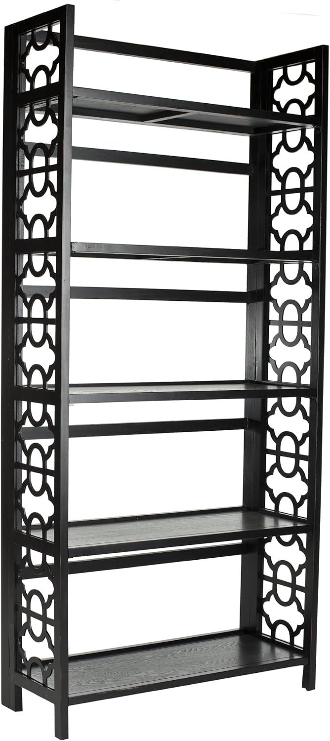 Black 5-Shelf Bookcase W590043