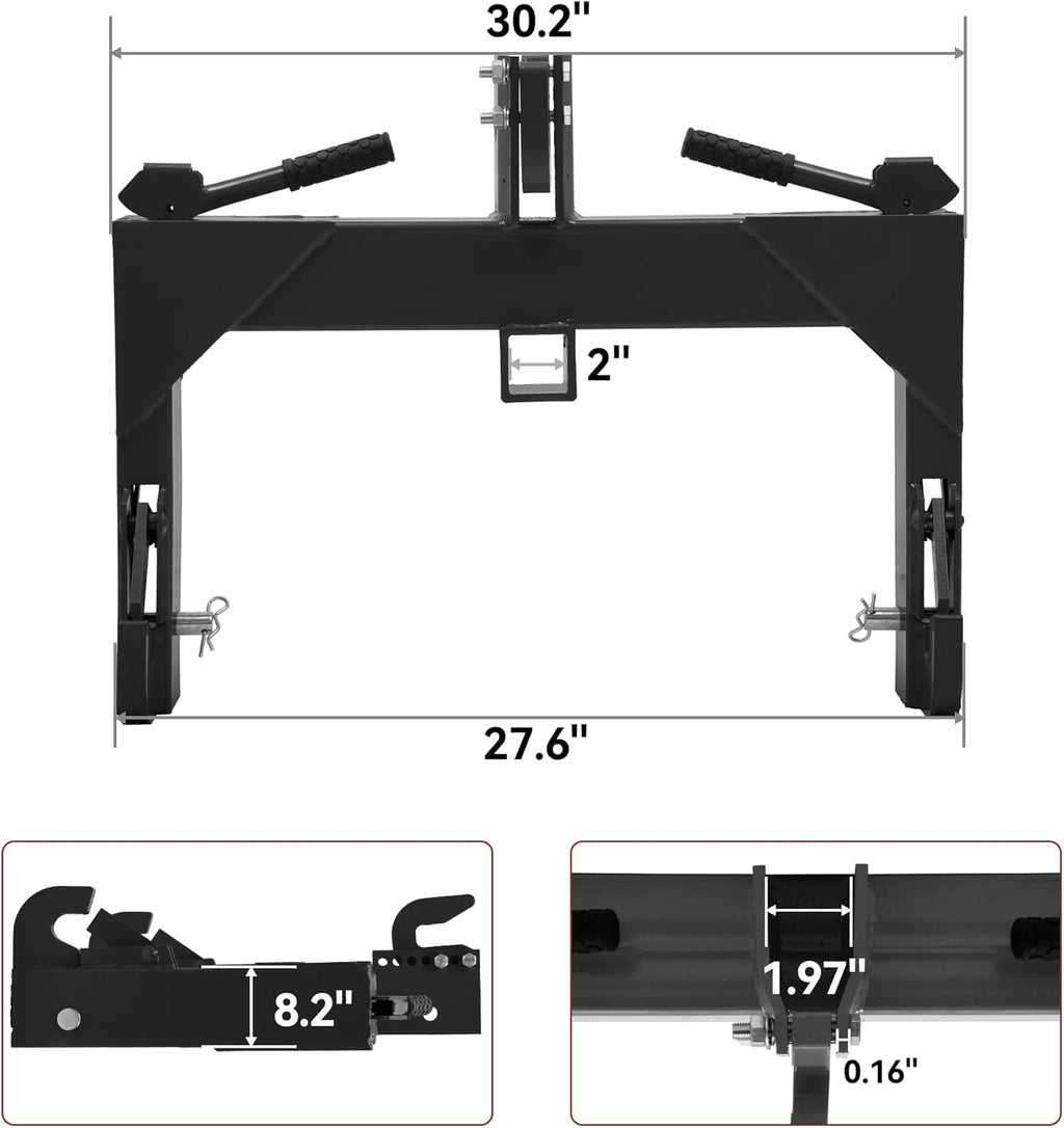 3 Point Quick Hitch with 2" Receiver Hitch Adaptation O658