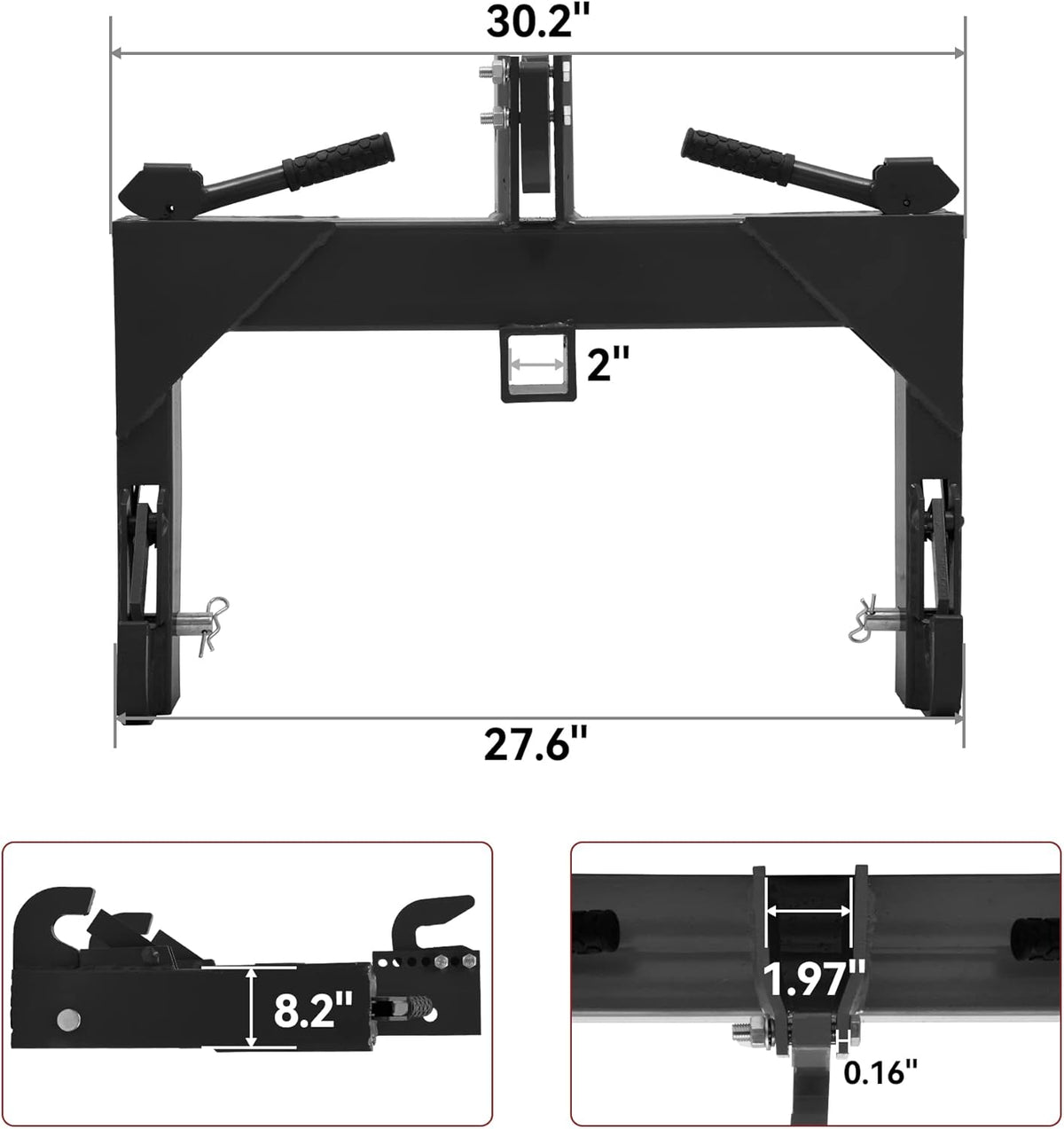 3 Point Quick Hitch with 2" Receiver Hitch Adaptation O658
