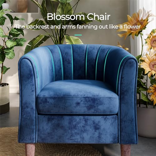 Olive Green Velvet Accent Chair with Ottoman L70887