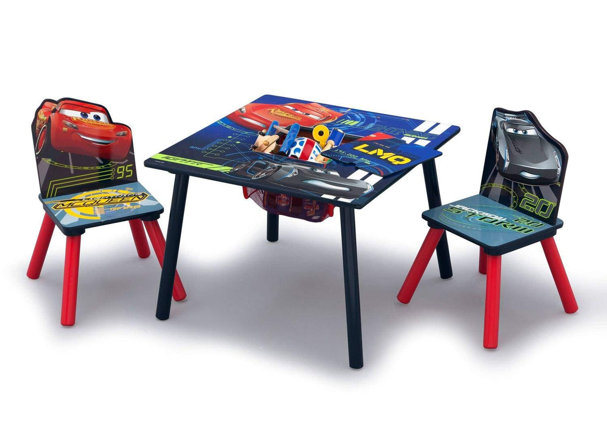 Toy Organizer and Kids Table and Chair Set With Storage (2 Chairs Included) F49132