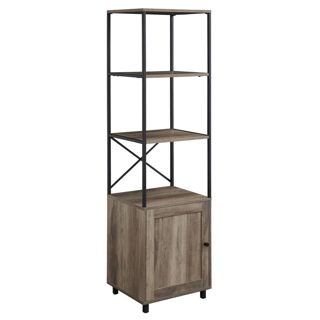 64x22 Storage Shelf with Cabinet Gray Wash B836379