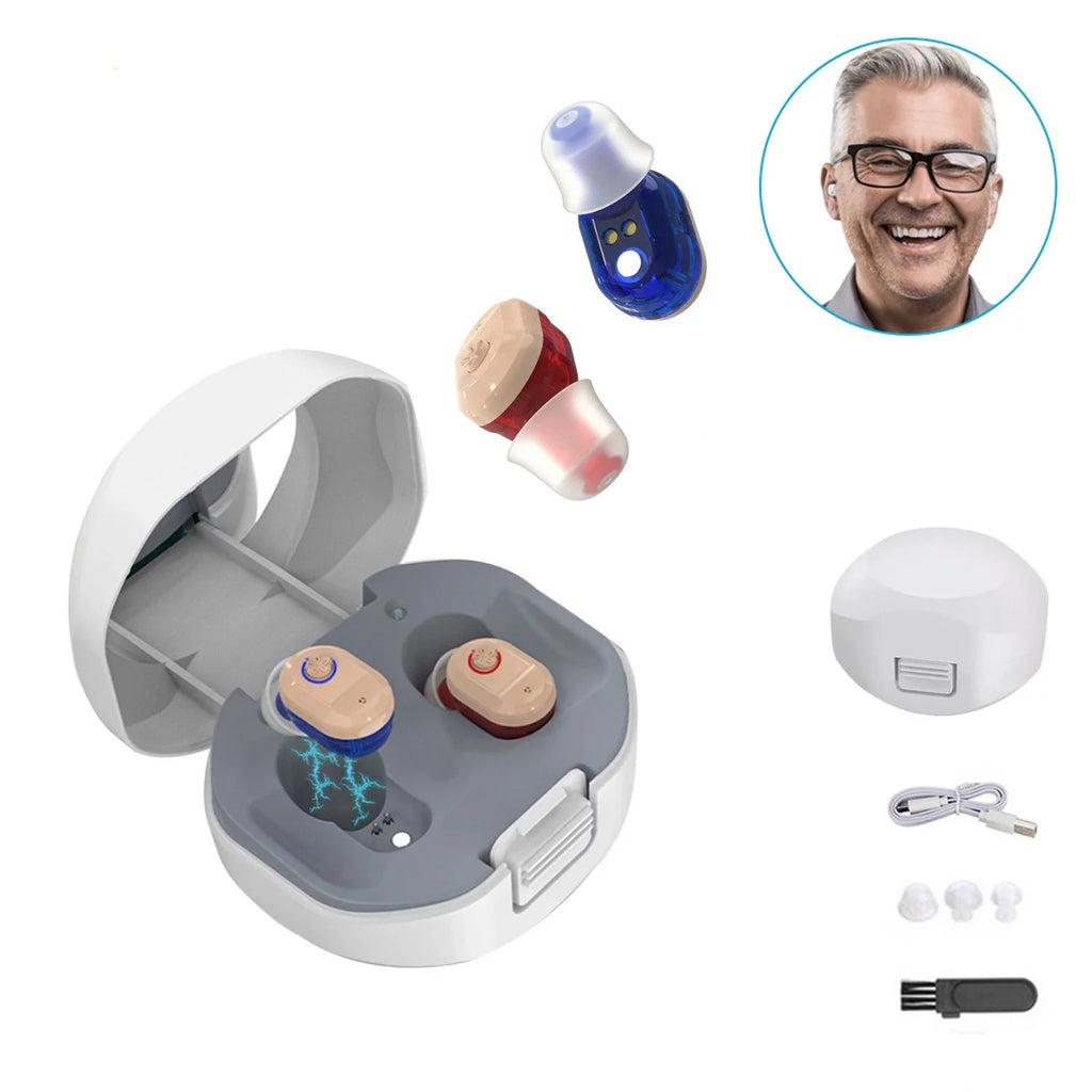In-ear Rechargeable Sound Amplifiers with Charging Case E992168