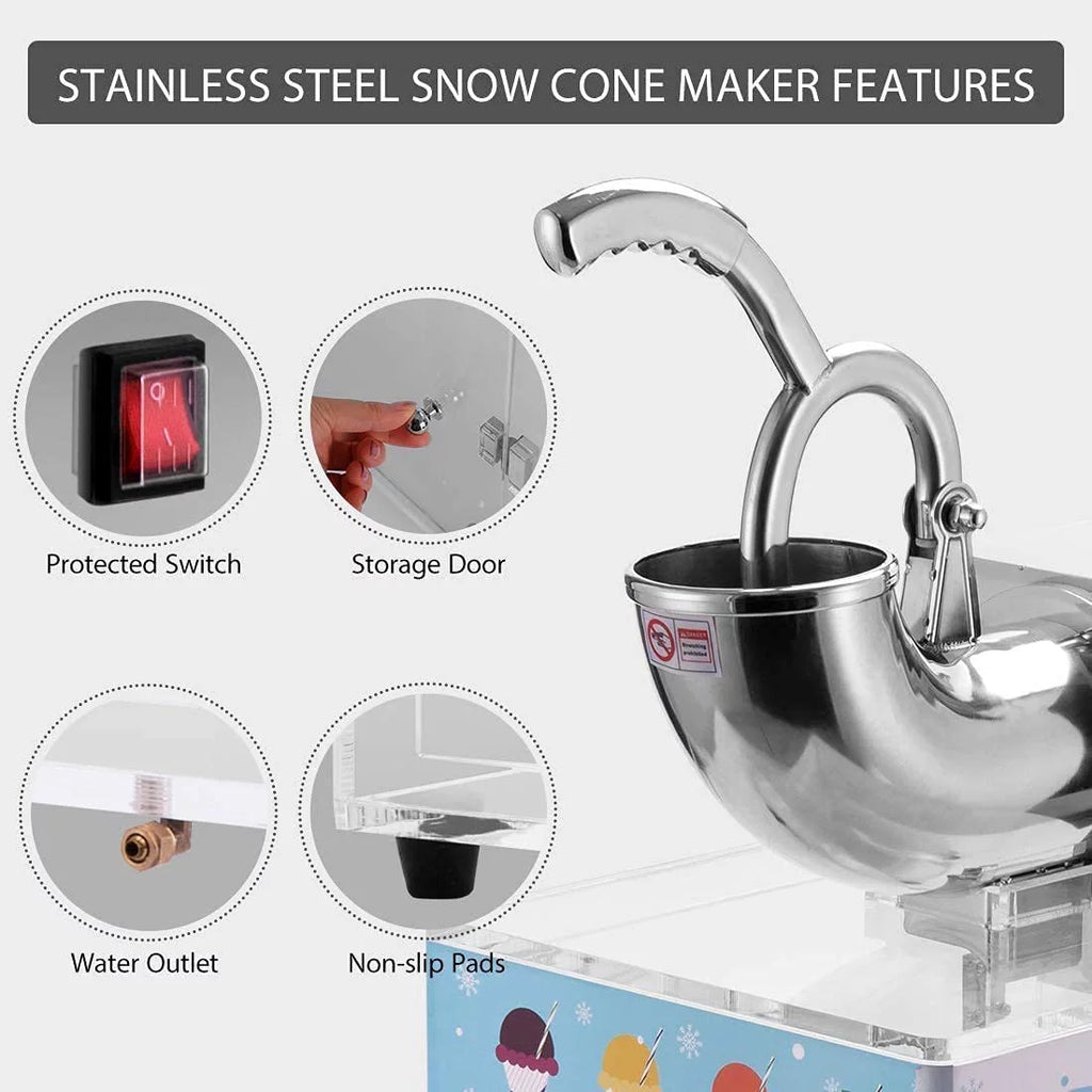 Stainless Steel Electric Ice Crusher Shaver 440lbs/hr F6987