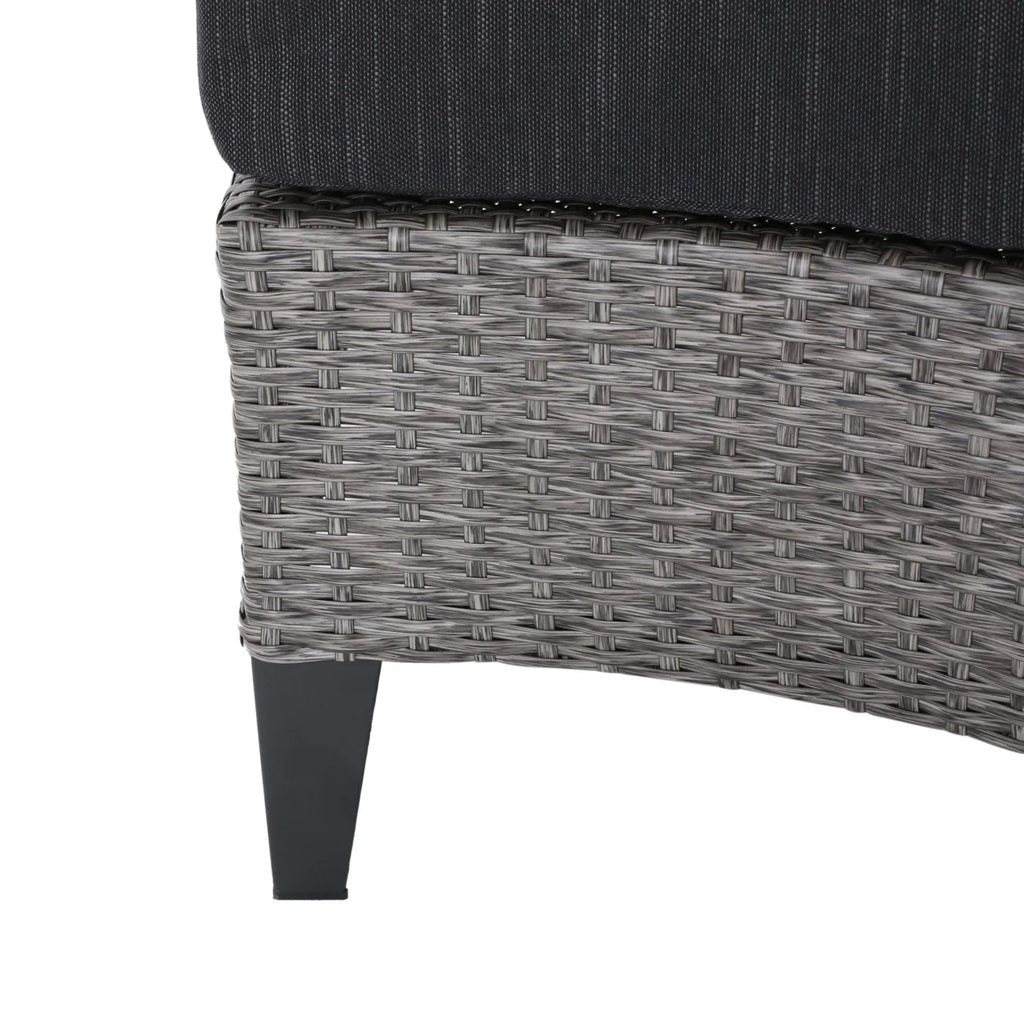 Outdoor Wicker 4 Seater Half Round Sofa Set with Fire Pit T69195
