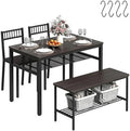 Dining Table Set for 4 with 2 Chairs 1 Bench Rustic Brown A96668
