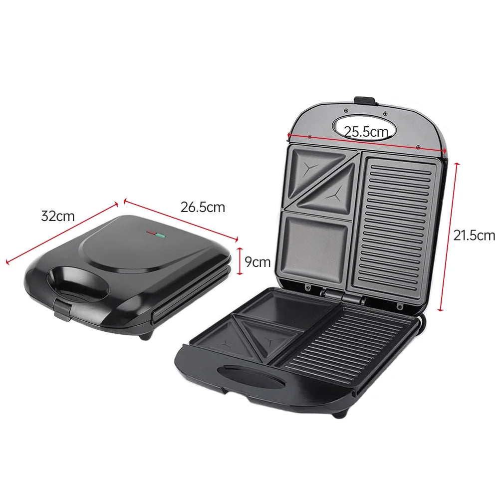 1400W Non-Stick 3in1 Electric Grill Waffle Maker D861