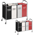 320L 4-Bag Laundry Hamper Sorter with Frame and Wheels D580