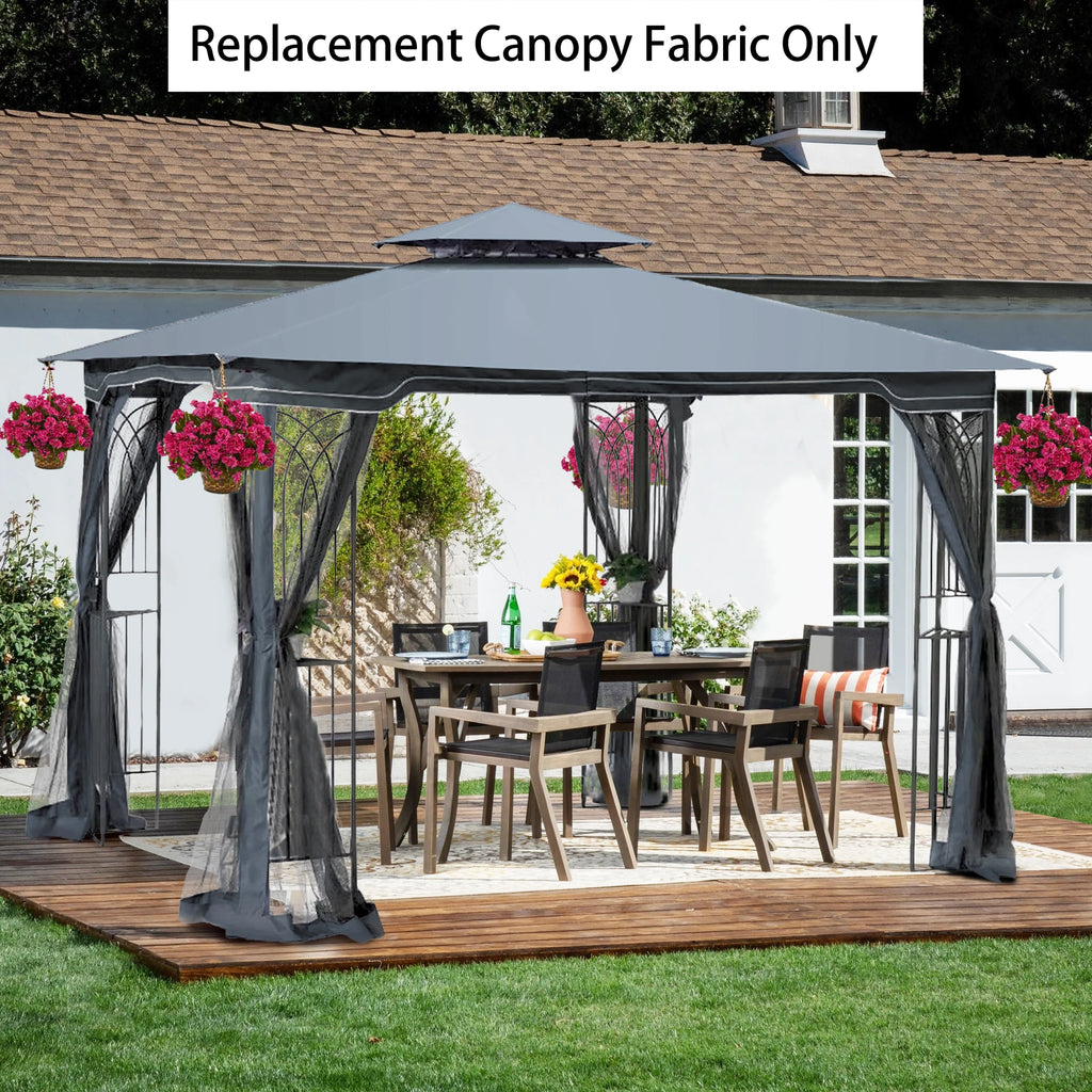 Gray Patio Gazebo Replacement Canopy Top W266194