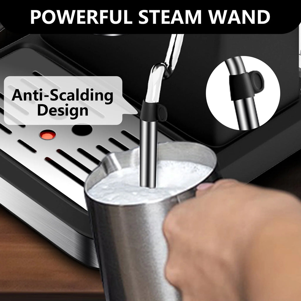 20 Bar Stainless Steel Espresso Machine with Milk Frother M4754