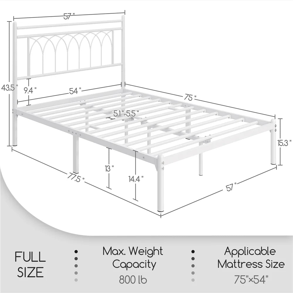 Black Queen Metal Platform Bed K706