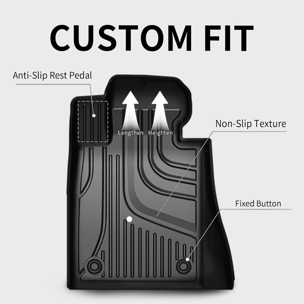 Black TPE All Weather Car Floor Mats Full Set G9152