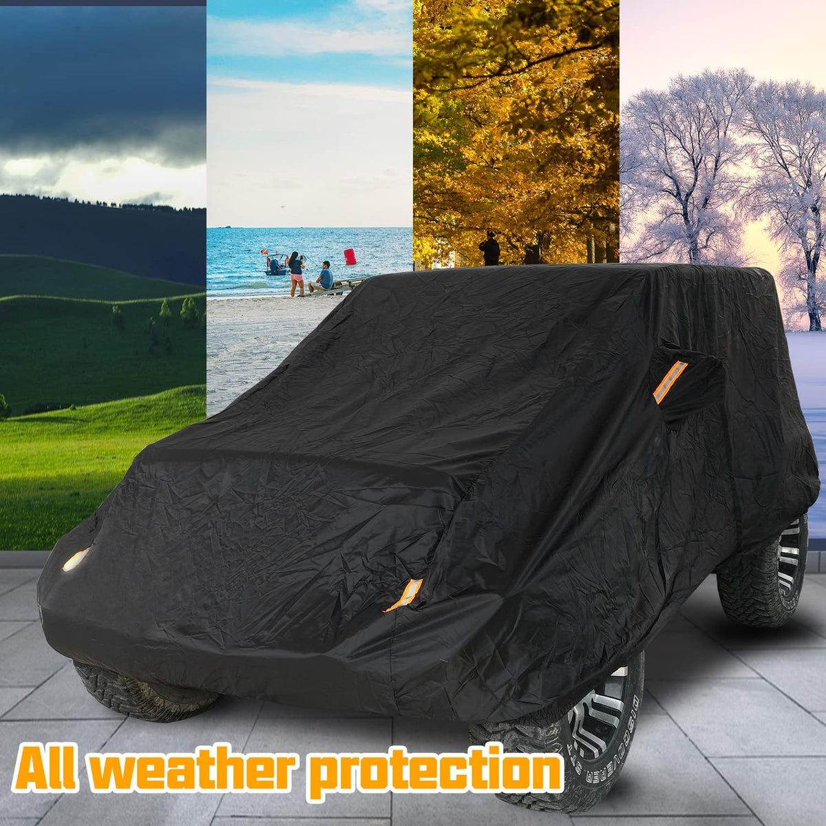 2 Door Full Car Cover with Driver Door Zipper N813