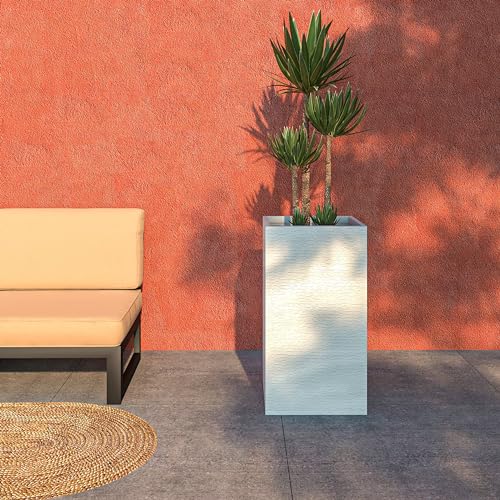 Black 31 Inch Tall Square Planter L682965