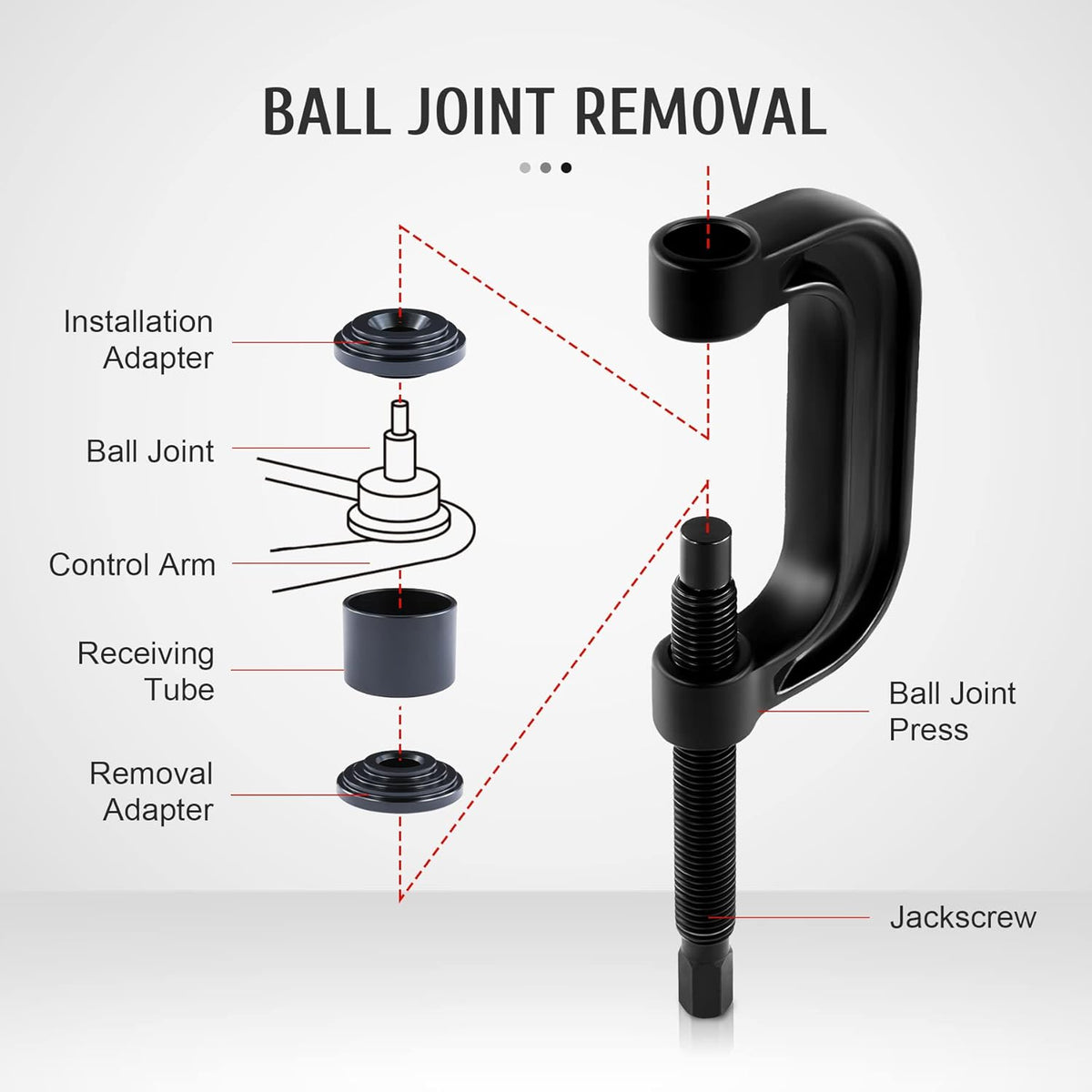 Heavy Duty Ball Joint Press & U Joint Removal Tool Kit with 4x4 Adapters, Pack of 2 X494