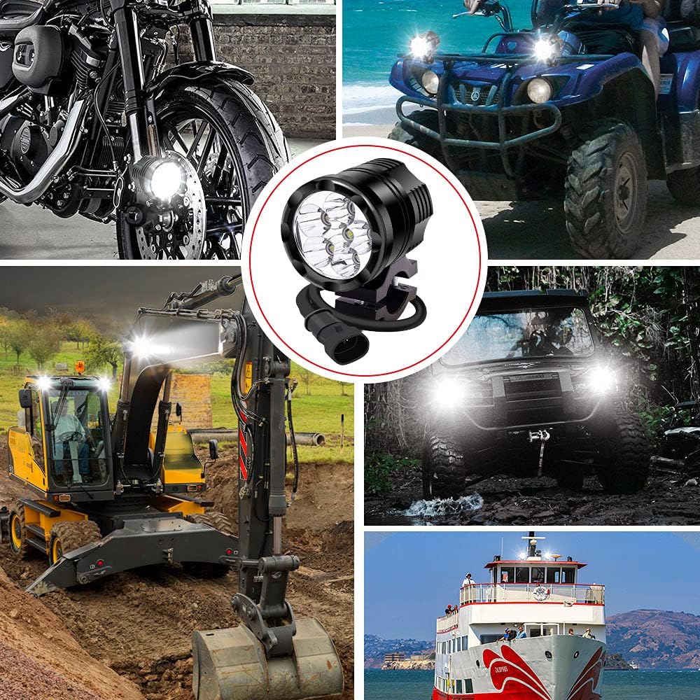 White/Yellow/Strobe 60W LED Motorcycle Spotlight U2961