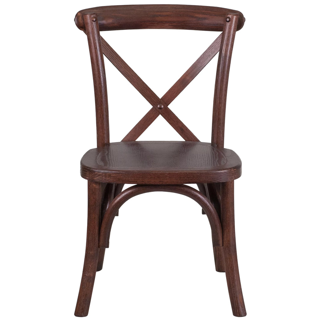Stackable Mahogany Wood Cross Back Chair F713170