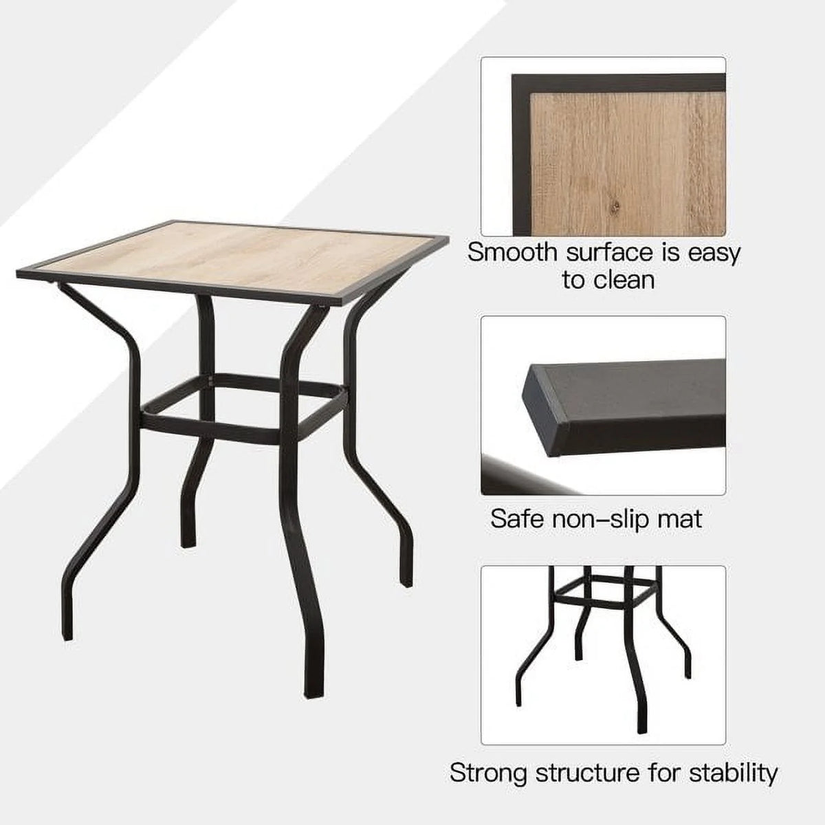 3 Piece Swivel Bar Stools and Table Patio Bistro Set L472666