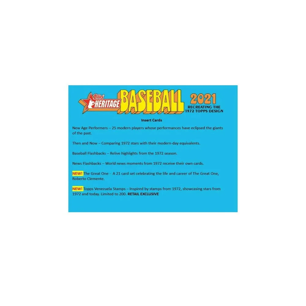 2021 Heritage Baseball Trading Card Box P67938
