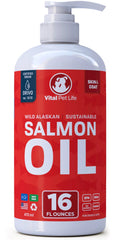 Salmon Oil for Dogs & Cats, Omega 3 Liquid Food Supplement, 16 oz D783
