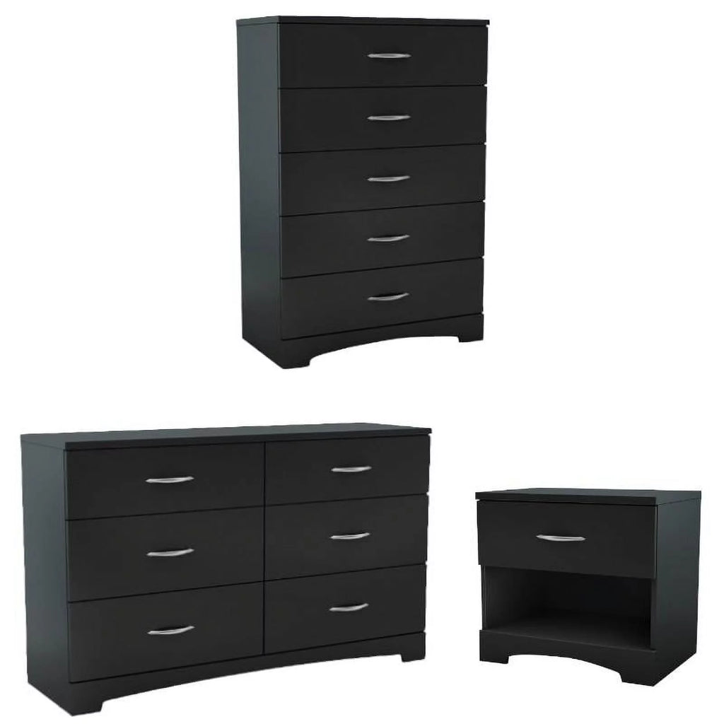 3-Piece Double Dresser & 5 Drawer Chest & Nightstand Set W284690