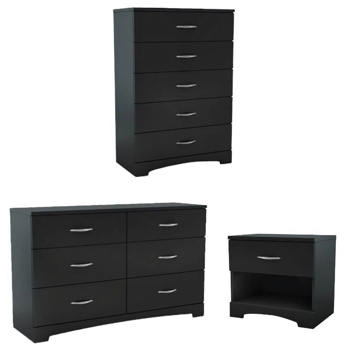 3-Piece Double Dresser & 5 Drawer Chest & Nightstand Set W284690