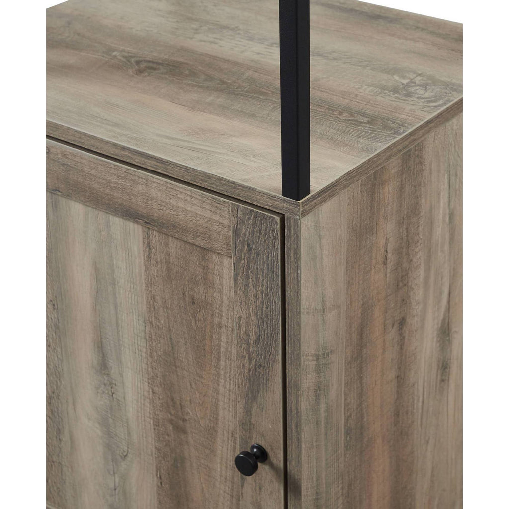 64x22 Storage Shelf with Cabinet Gray Wash B836379