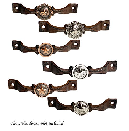 Cast Iron Kitchen Cabinet Handles and Drawer Pulls Antique Country Home Rustic Decor Farmhouse Cabinet Handle Texas Western Star Cabinet Knobs (2, Braided Bronze Star) C784166