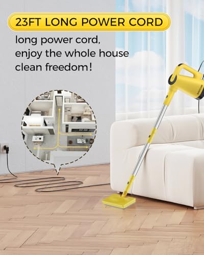 Steam Mop with 7-in-1 Attachments, 13OZ Water Tank, 23ft Power Cord G8288