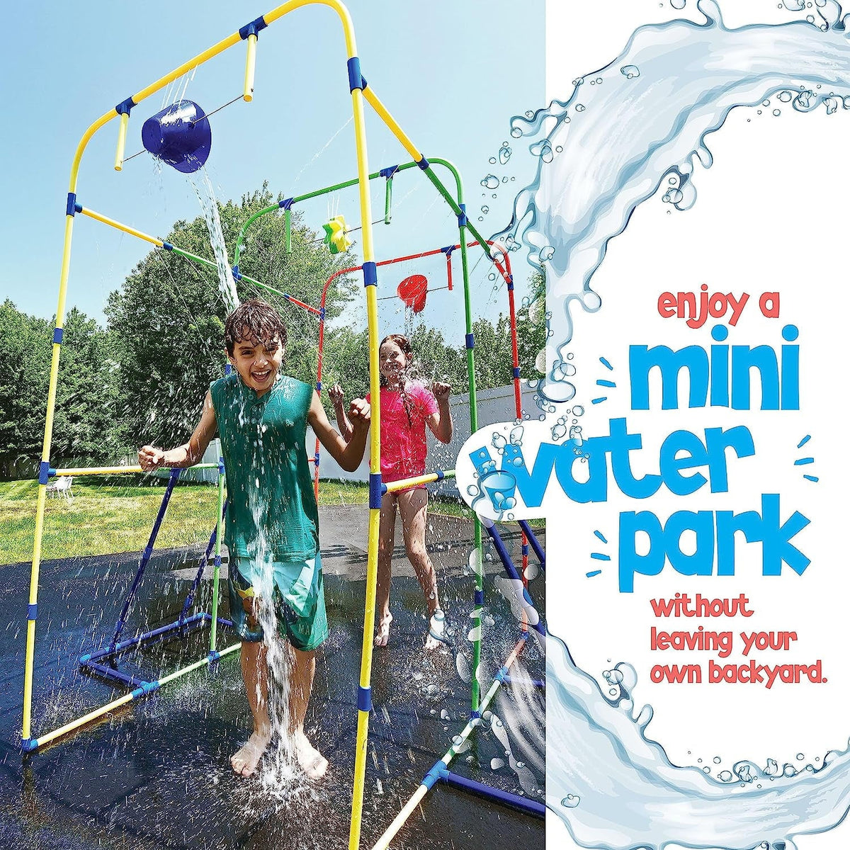 Waterpark Sprinkler Water Toy with Dump Buckets and Splash Wheel V814088