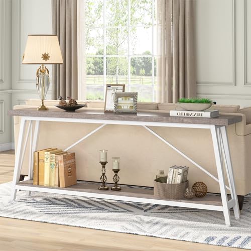 White Industrial Console Sofa Table O379887
