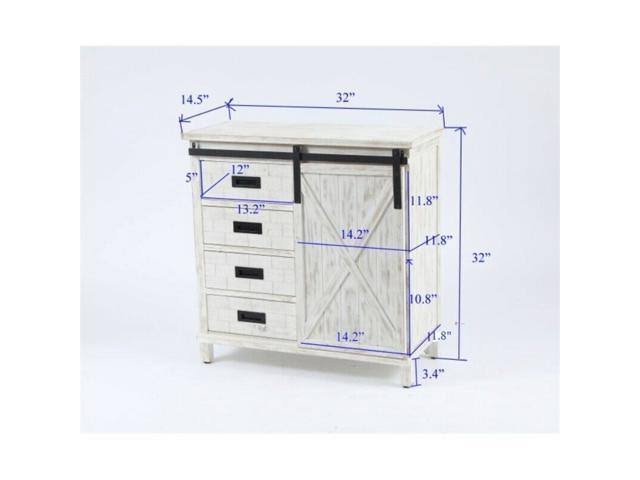 White Farmhouse Storage Cabinet D2621