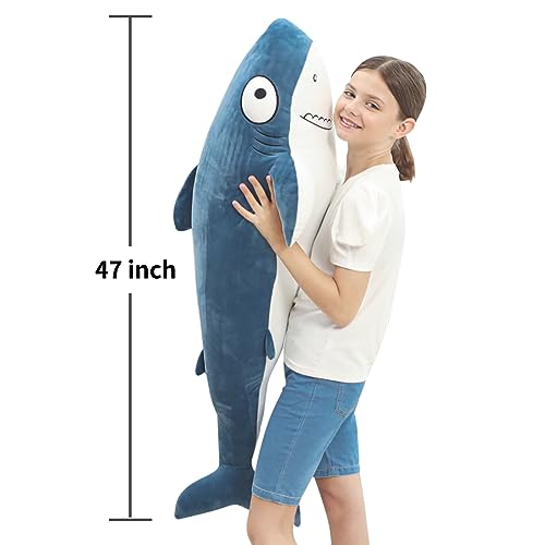 Blue 32” Shark Plush Stuffed Animal Z6152