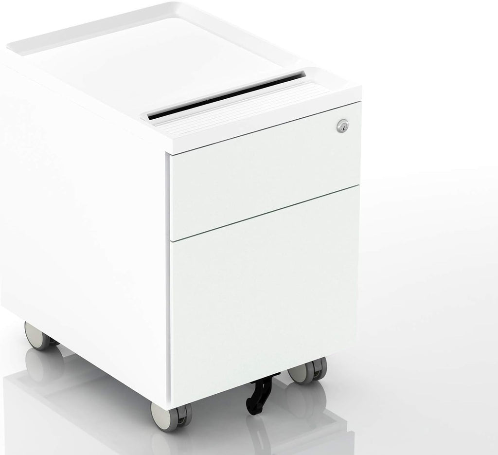 2 Drawer Mobile Filing Cabinet with Lock and Casters Q526337