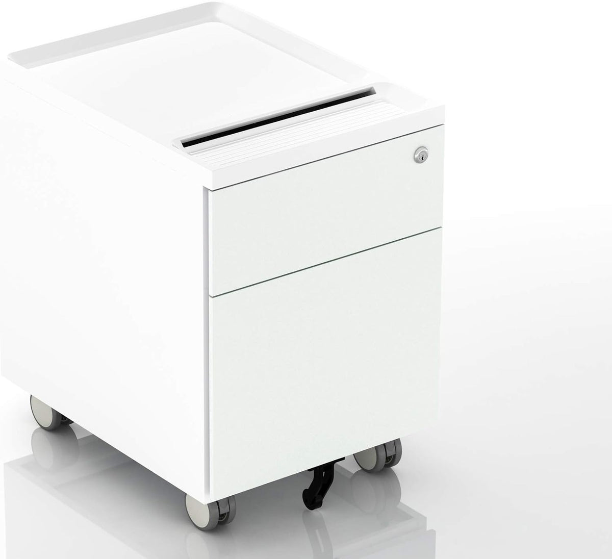 2 Drawer Mobile Filing Cabinet with Lock and Casters Q526337