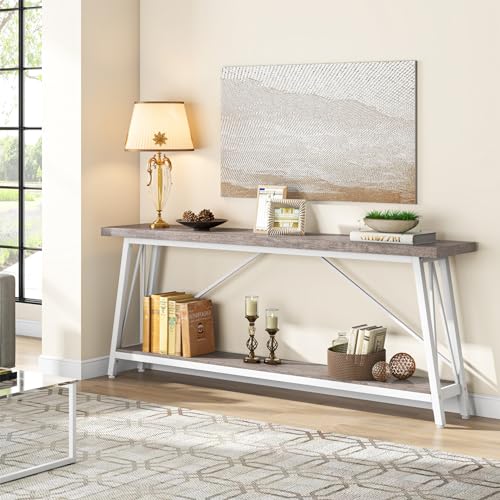 White Industrial Console Sofa Table O379887