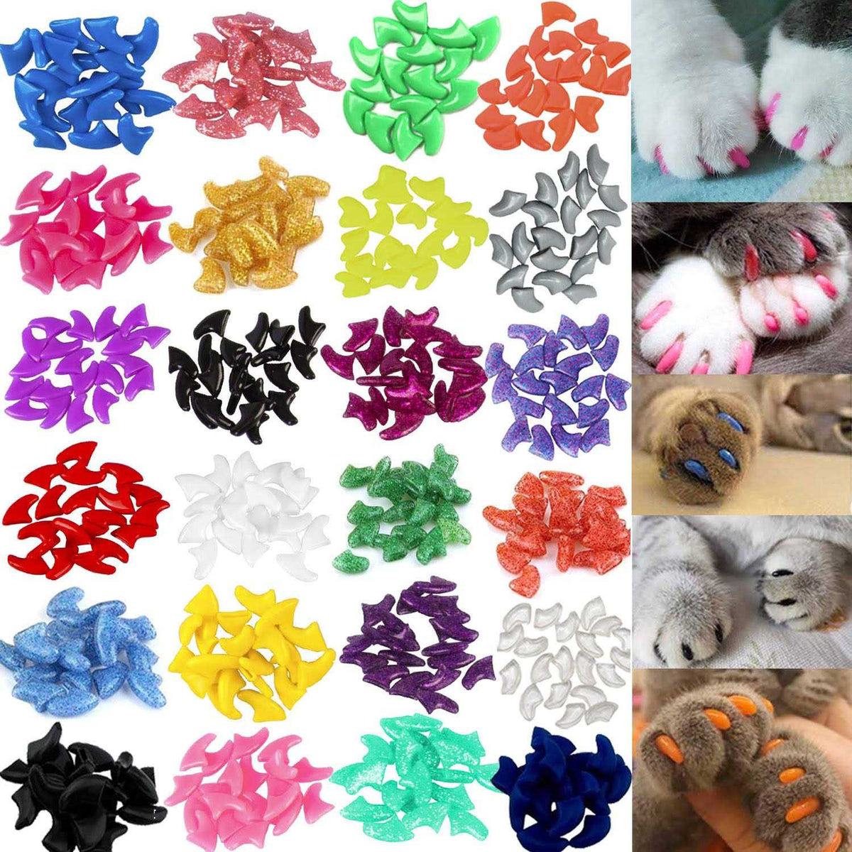 Cat Nail Caps with Glue and Applicators Medium C563